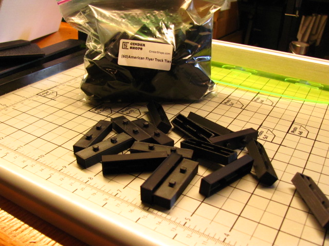 60 Railroad Ties (10 sections) -S Gauge-American Flyer Track Cinder Streets