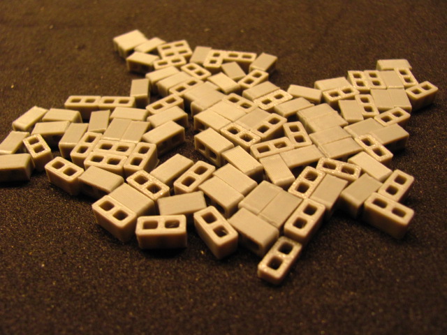 1:48 O Scale Concrete 8x8x16 Cinder Block (QTY 100)