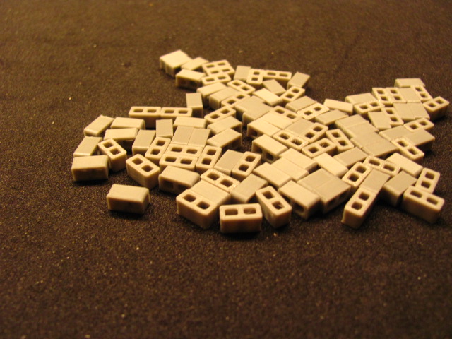 1:48 O Scale Concrete 8x8x16 Cinder Block (QTY 100)