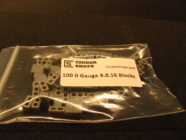 1:48 O Scale Concrete 8x8x16 Cinder Block (QTY 100)