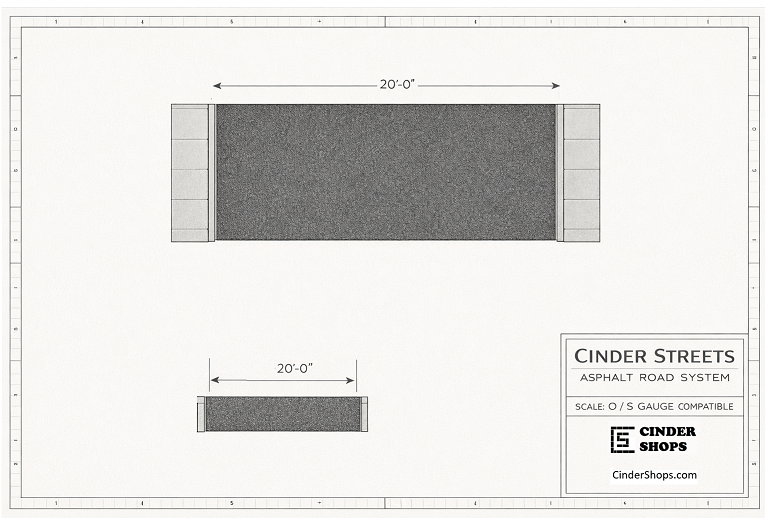 O & S Gauge Asphalt Road Set – Fits Lionel & American Flyer – Cinder Streets