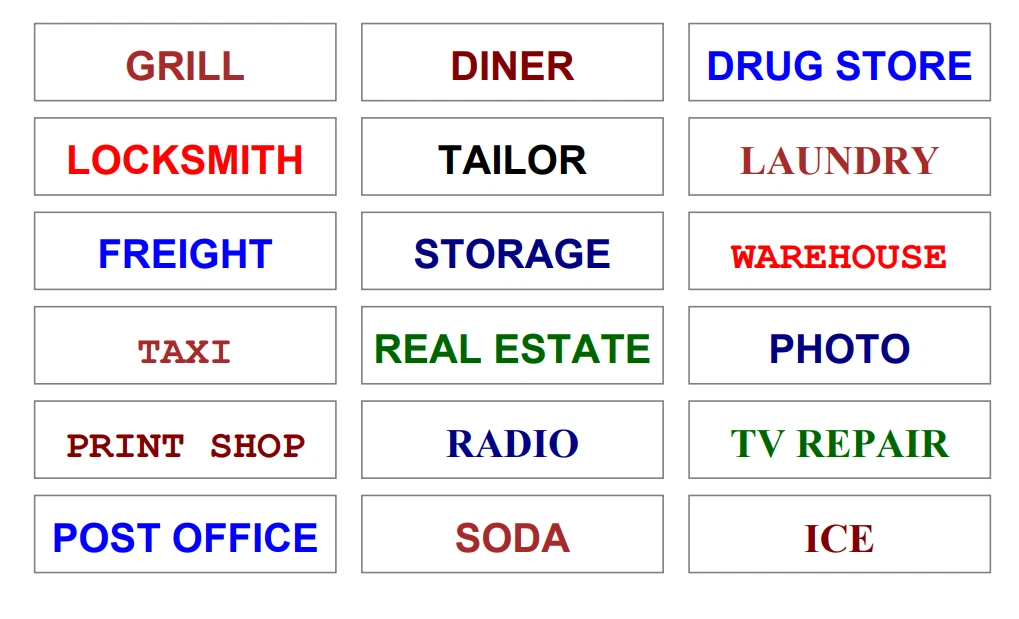 O Scale 1:48 (15) Framed signs includes 39 sign face choices