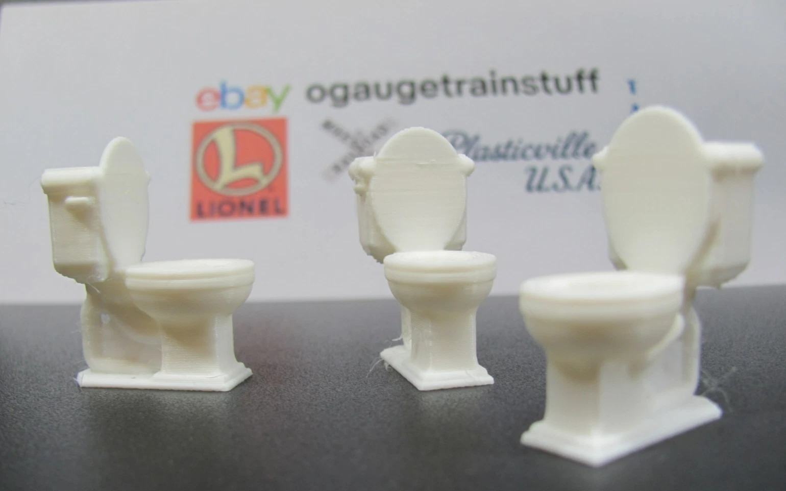 O Scale 1:48 (3) White Toilets Made in USA