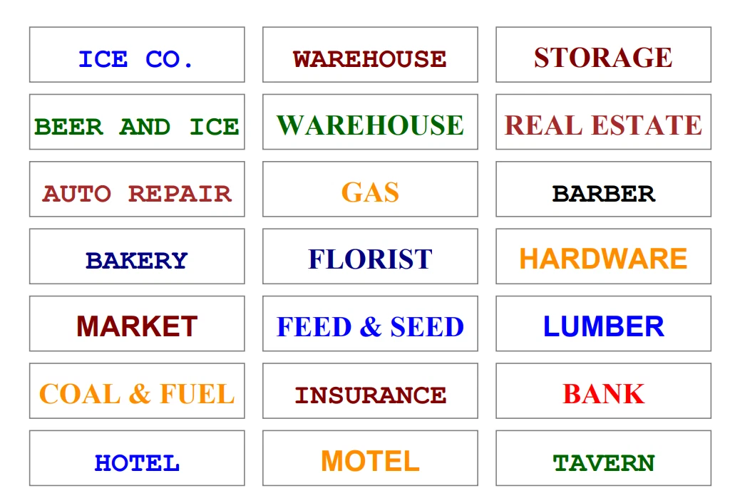 O Scale 1:48 (15) Framed signs includes 39 sign face choices