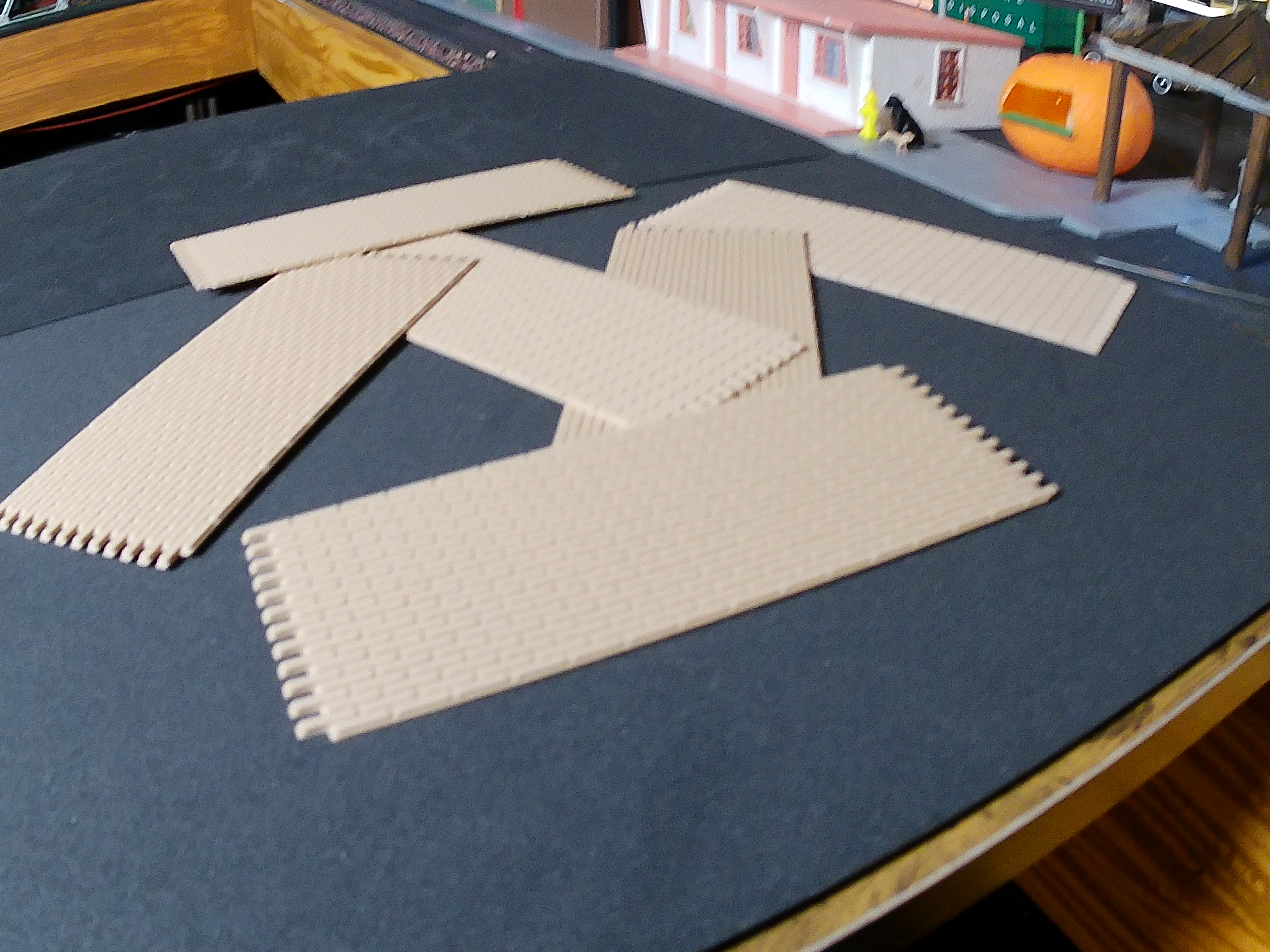 1:48 O Scale Adobe Brick Veneer Sheet (2\" x 5\") Wall Material by Cinder Shops