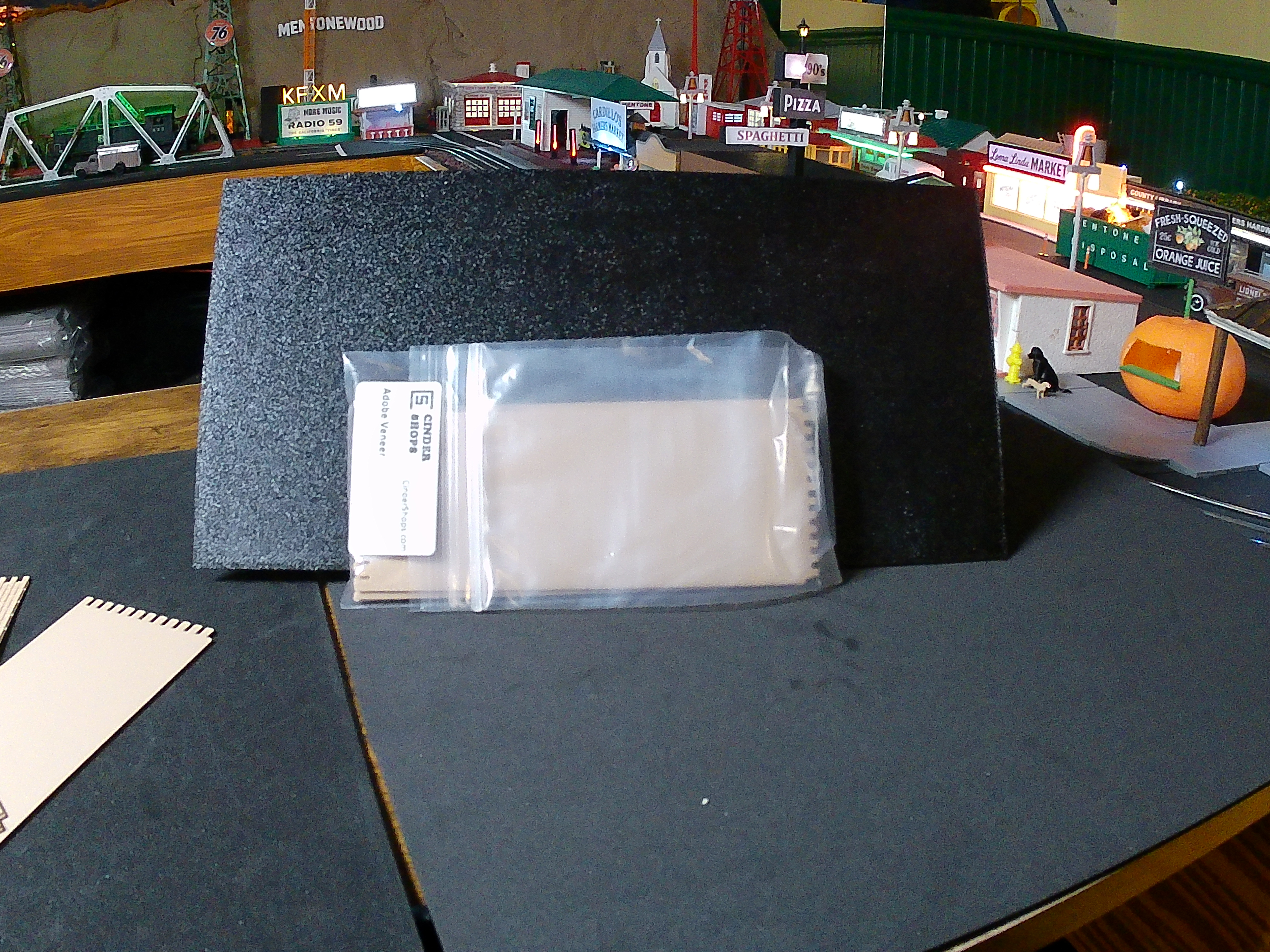 1:48 O Scale Adobe Brick Veneer Sheet (2\" x 5\") Wall Material by Cinder Shops