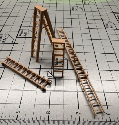 O-Gauge 4 Wooden Ladders by Cinder Shops