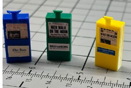 O-Gauge 3 Newspaper Racks by Cinder Shops