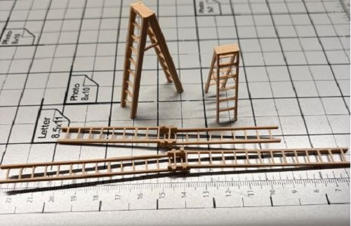 O-Gauge 4 Wooden Ladders by Cinder Shops