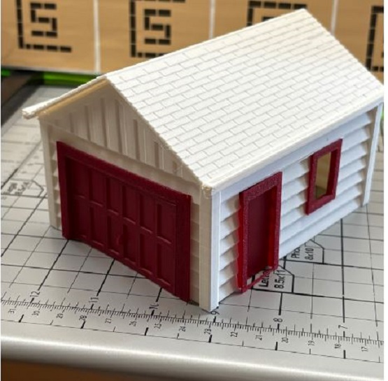 1:48 O-Gauge Plasticville Friendly Detached Garage by Cinder Shops