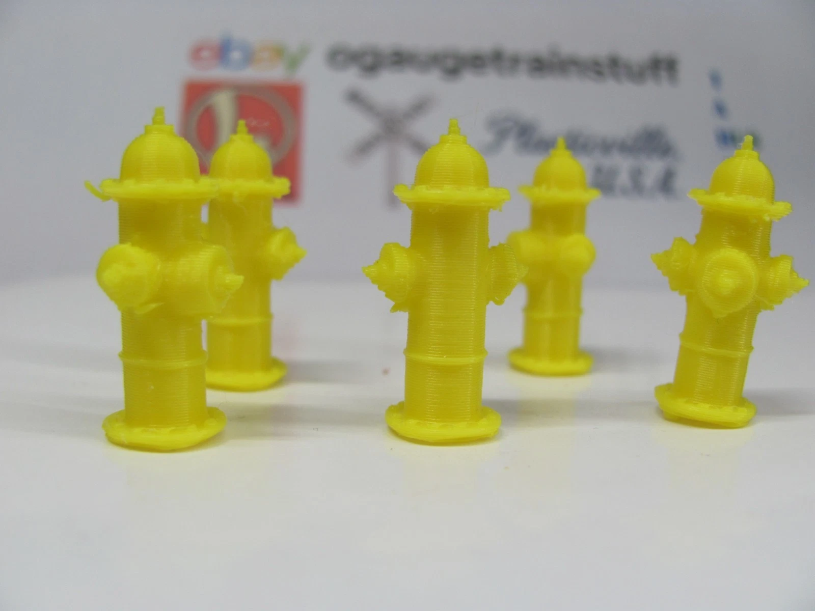 O Scale 1:48 (5) Yellow Fire Hydrants Made in USA